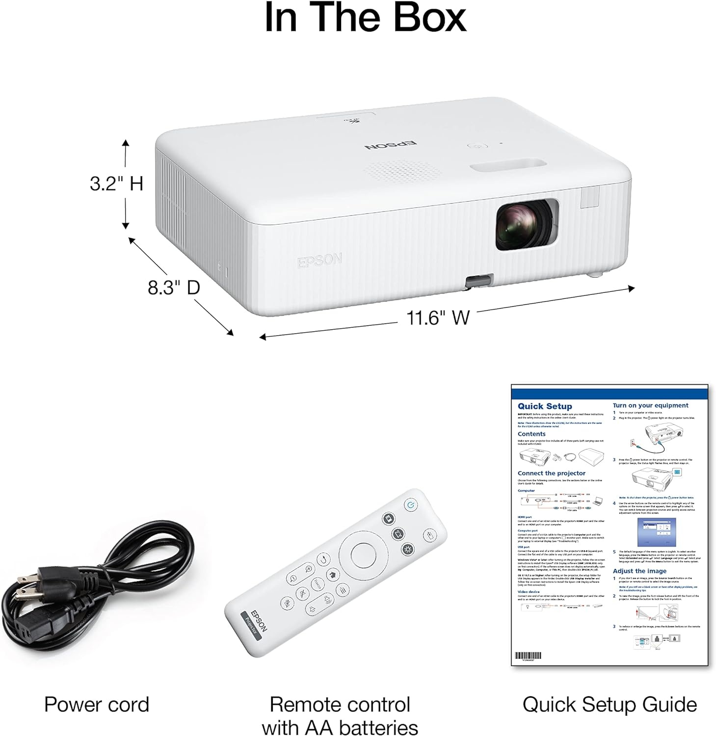 image:imageEpson EpiqVision Flex COFH02 Full HD 1080p Smart Streaming Portable Projector 3Chip 3LCD 3000 Lumen ColorWhite Brightness Android TV Bluetooth 5W Speaker Home EntertainmentCOW01