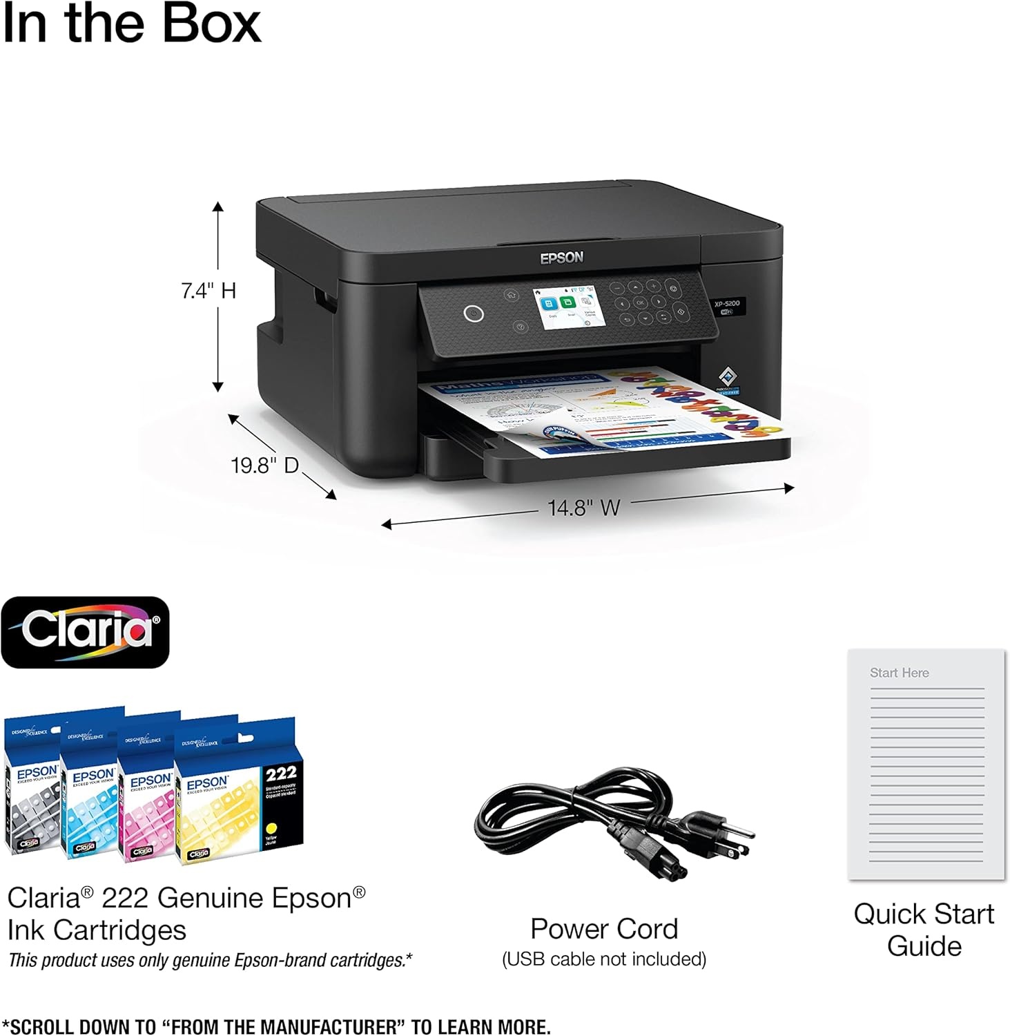image:imageEpson Expression Home XP4200 Wireless Color AllinOne Printer with Scan Copy Automatic 2Sided Printing Borderless Photos and 24 Colorfull Display BlackXP5200