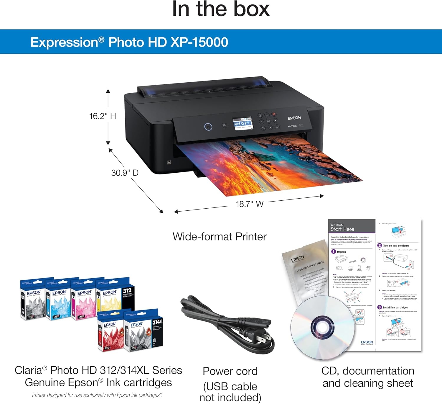 image:imageEpson Expression Photo HD XP15000 Wireless Color WideFormat Printer Amazon Dash Replenishment Ready