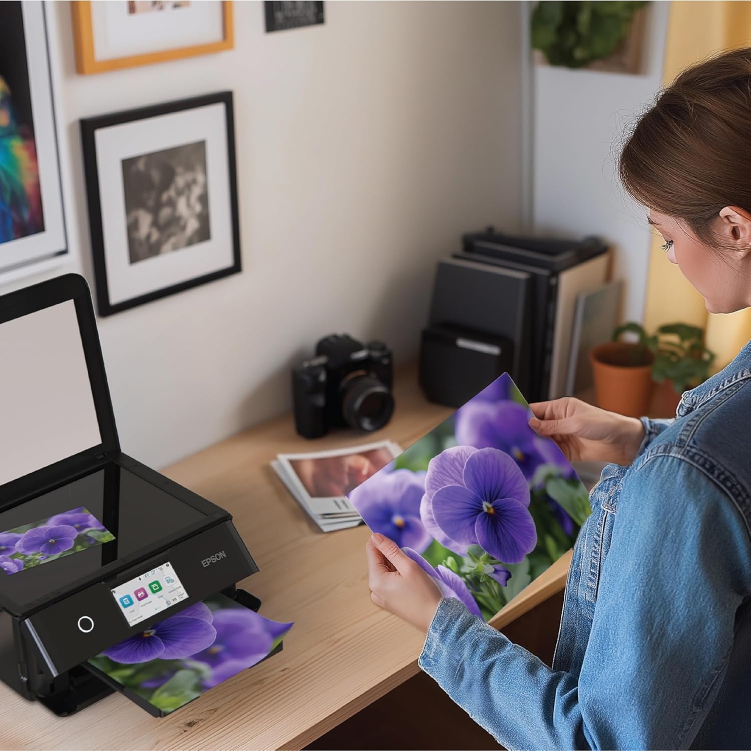 image:imageEpson Expression Photo XP8800 Wireless Printer with 6Color Claria Ink System Borderless Prints up to 85 x 11 Fast Printing 43 Color Touchscreen Builtin Scanner and Copier