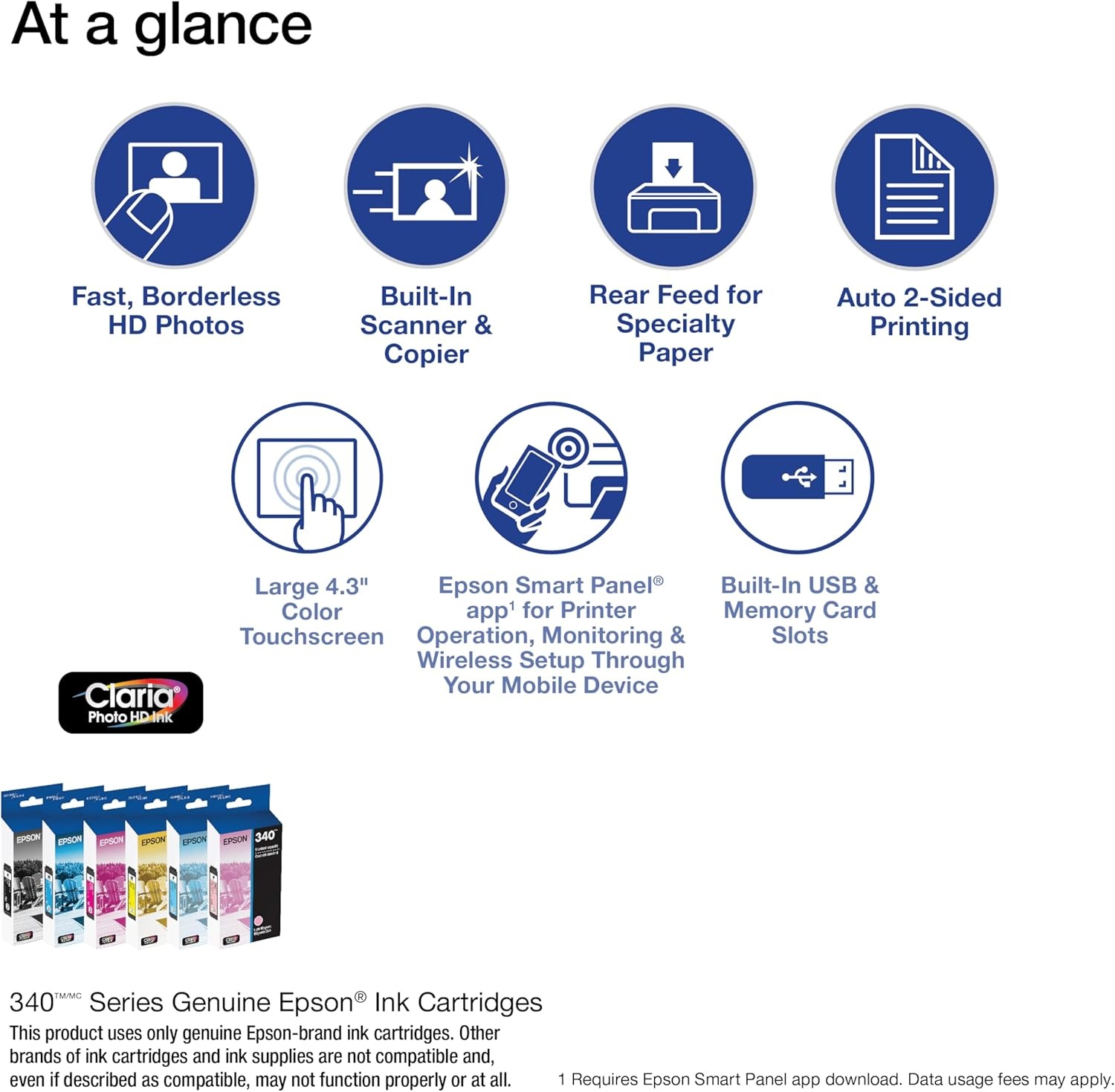 image:imageEpson Expression Photo XP8800 Wireless Printer with 6Color Claria Ink System Borderless Prints up to 85 x 11 Fast Printing 43 Color Touchscreen Builtin Scanner and Copier