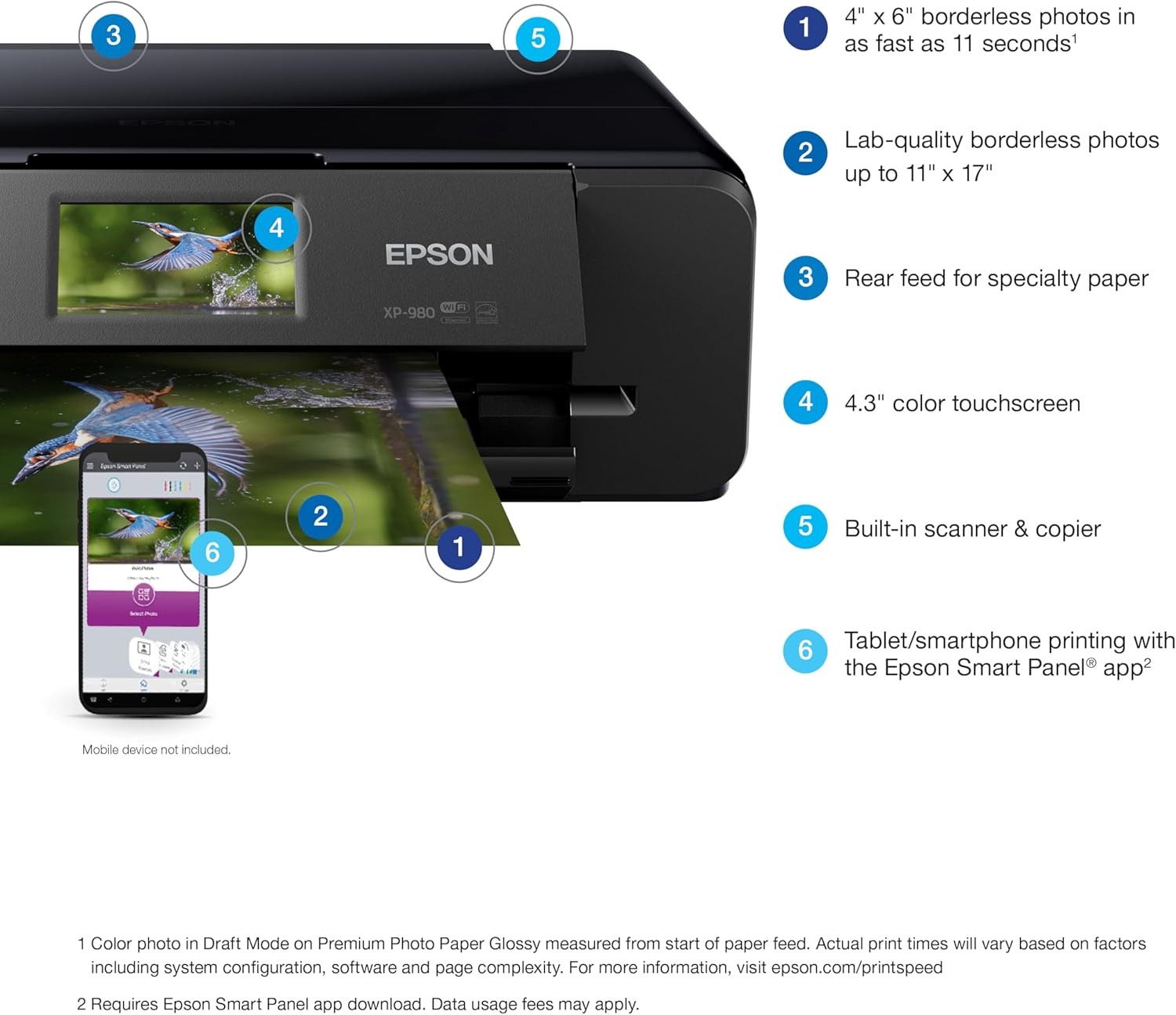 image:imageEpson Expression Photo XP970 Wireless Color Photo Printer with Scanner and Copier BlackExpression Photo XP980