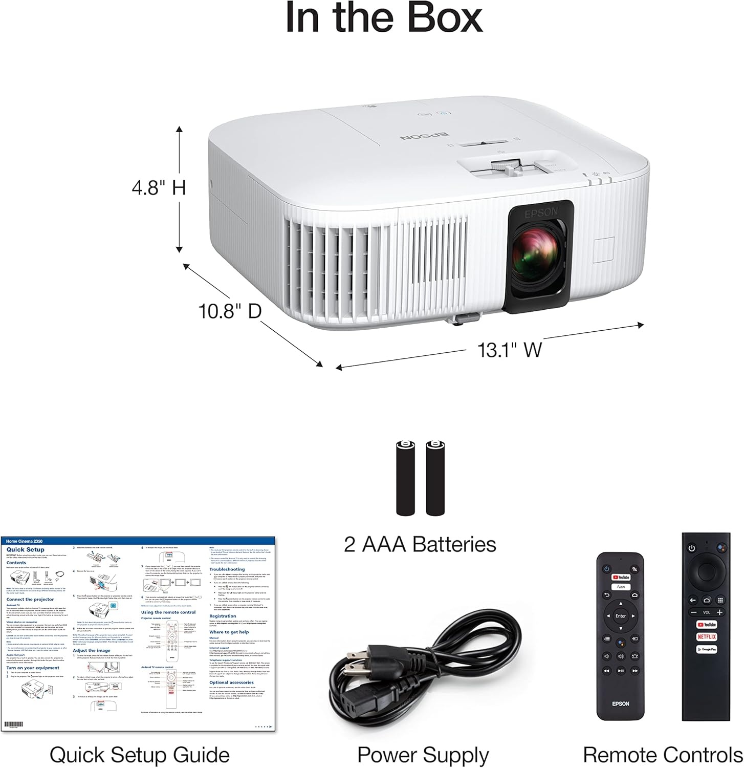 image:imageEpson Home Cinema 2350 4K PROUHD Smart Gaming Projector with Android TV 3Chip 3LCD HDR10 HLG 2800 Lumens Low Latency 10 W Speaker Bluetooth Streaming CapabilityGaming Projector