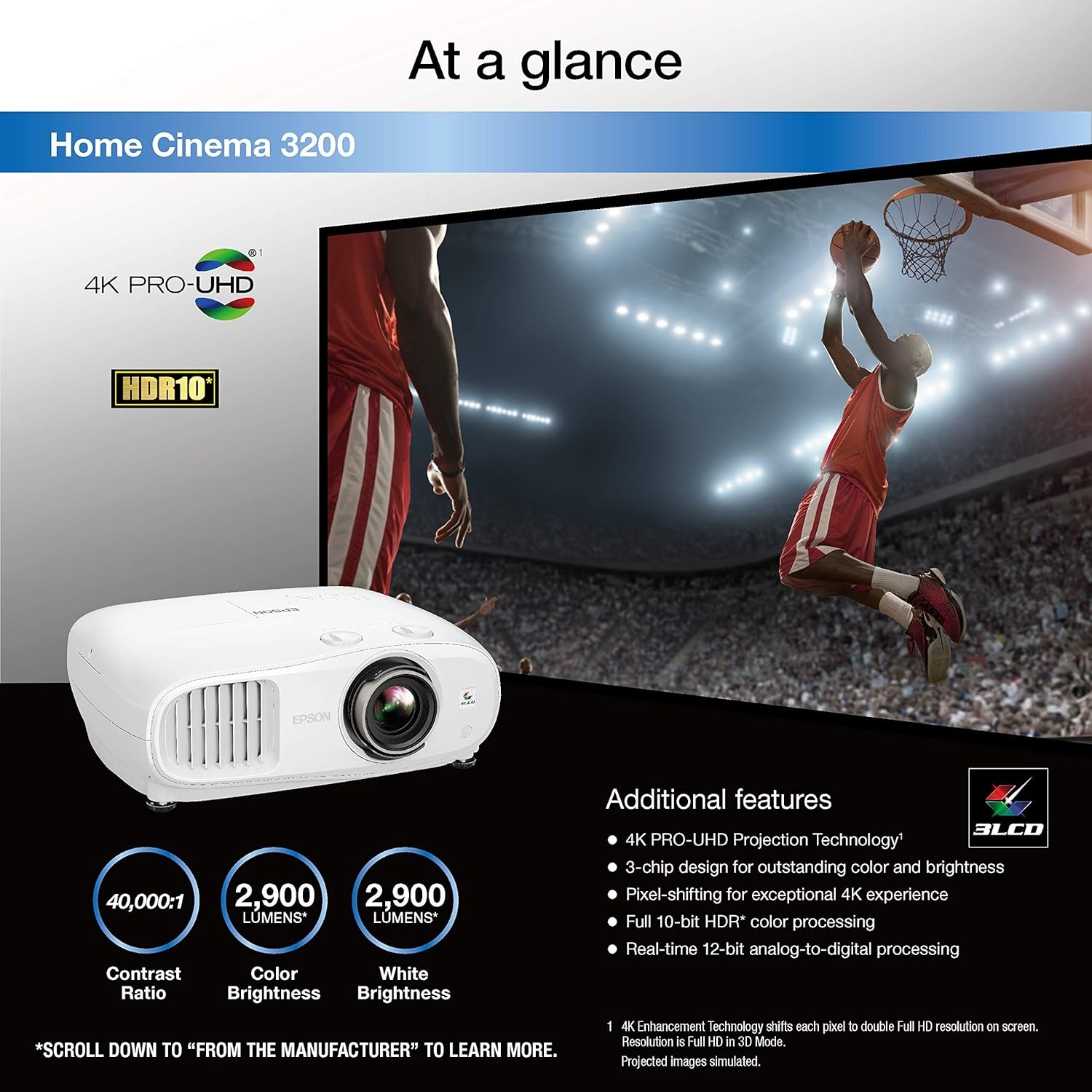 image:imageEpson Home Cinema 3800 4K PROUHD 3Chip Projector with HDRHome Cinema 3200