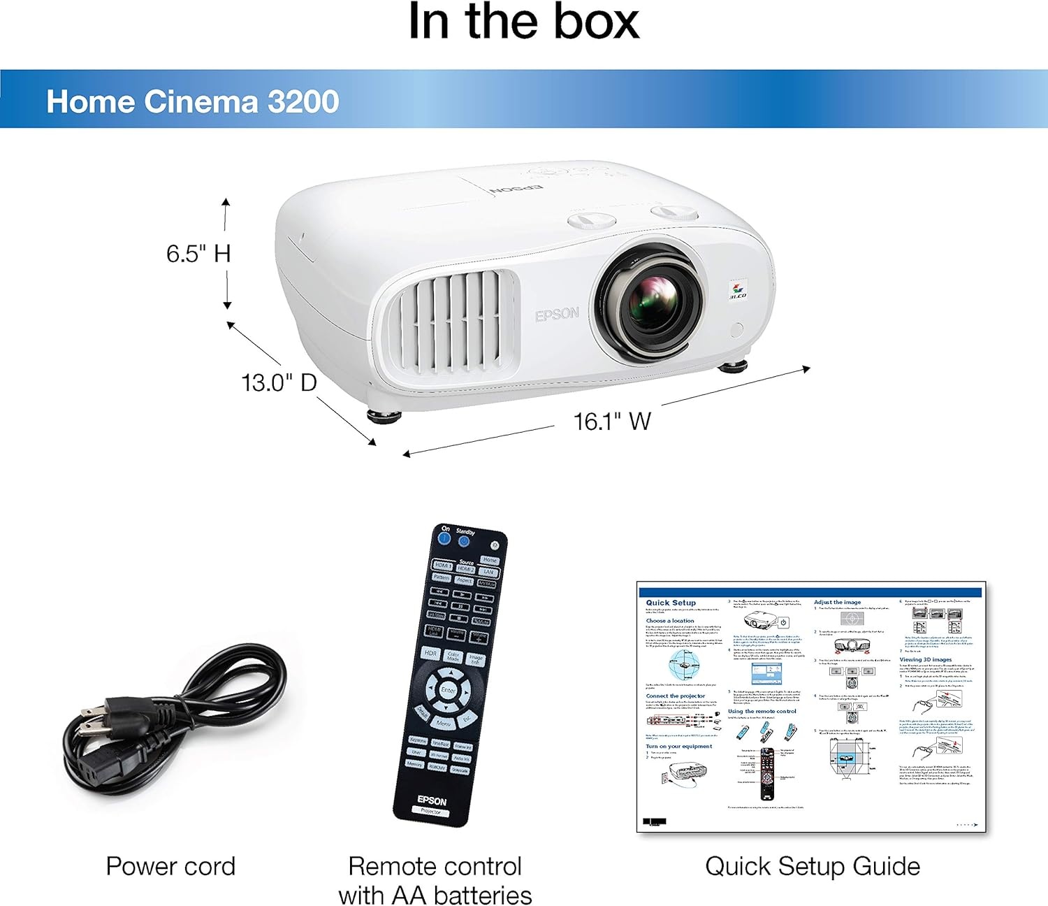 image:imageEpson Home Cinema 3800 4K PROUHD 3Chip Projector with HDRHome Cinema 3200