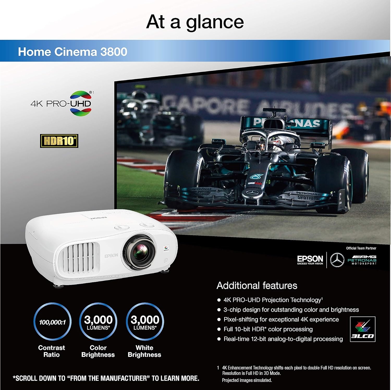 image:imageEpson Home Cinema 3800 4K PROUHD 3Chip Projector with HDRHome Cinema 3800