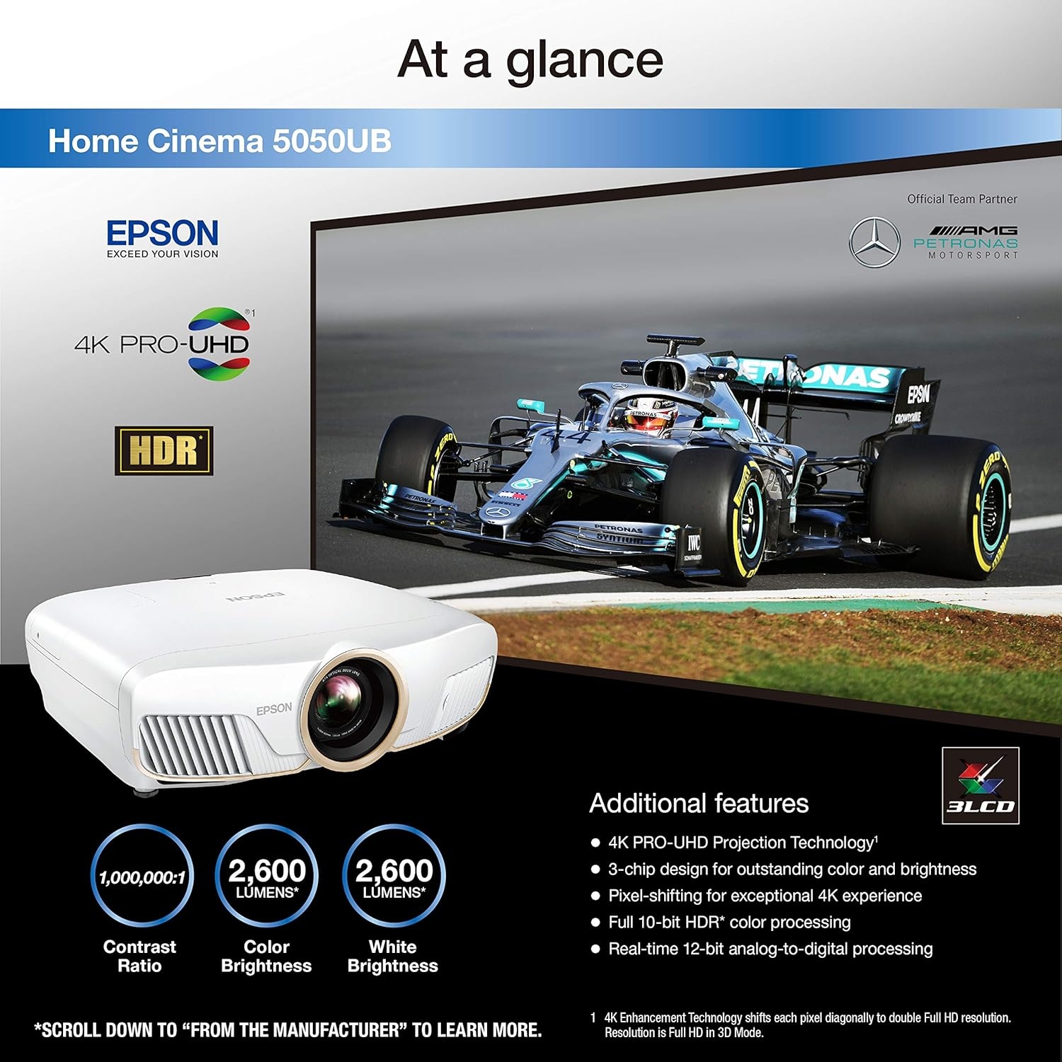 image:imageEpson Home Cinema 5050UB 4K PROUHD 3Chip Projector with HDRWhiteProjector