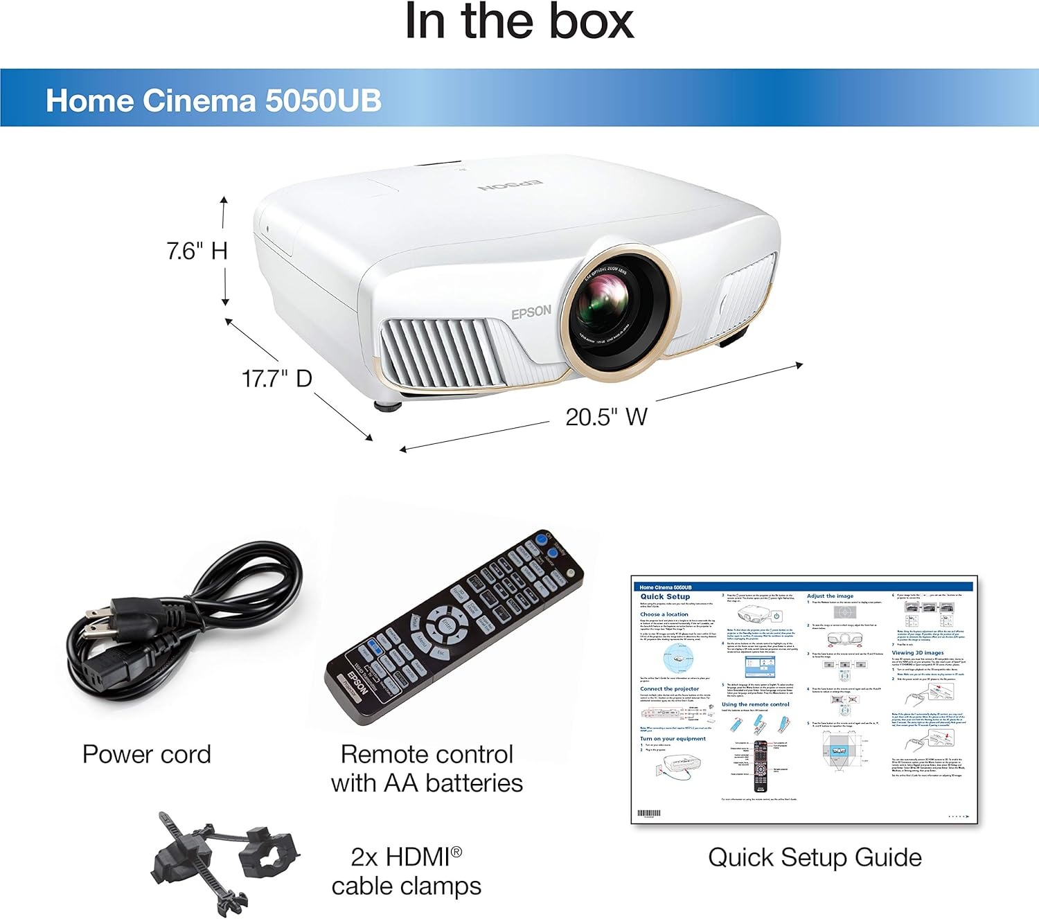 image:imageEpson Home Cinema 5050UB 4K PROUHD 3Chip Projector with HDRWhiteProjector
