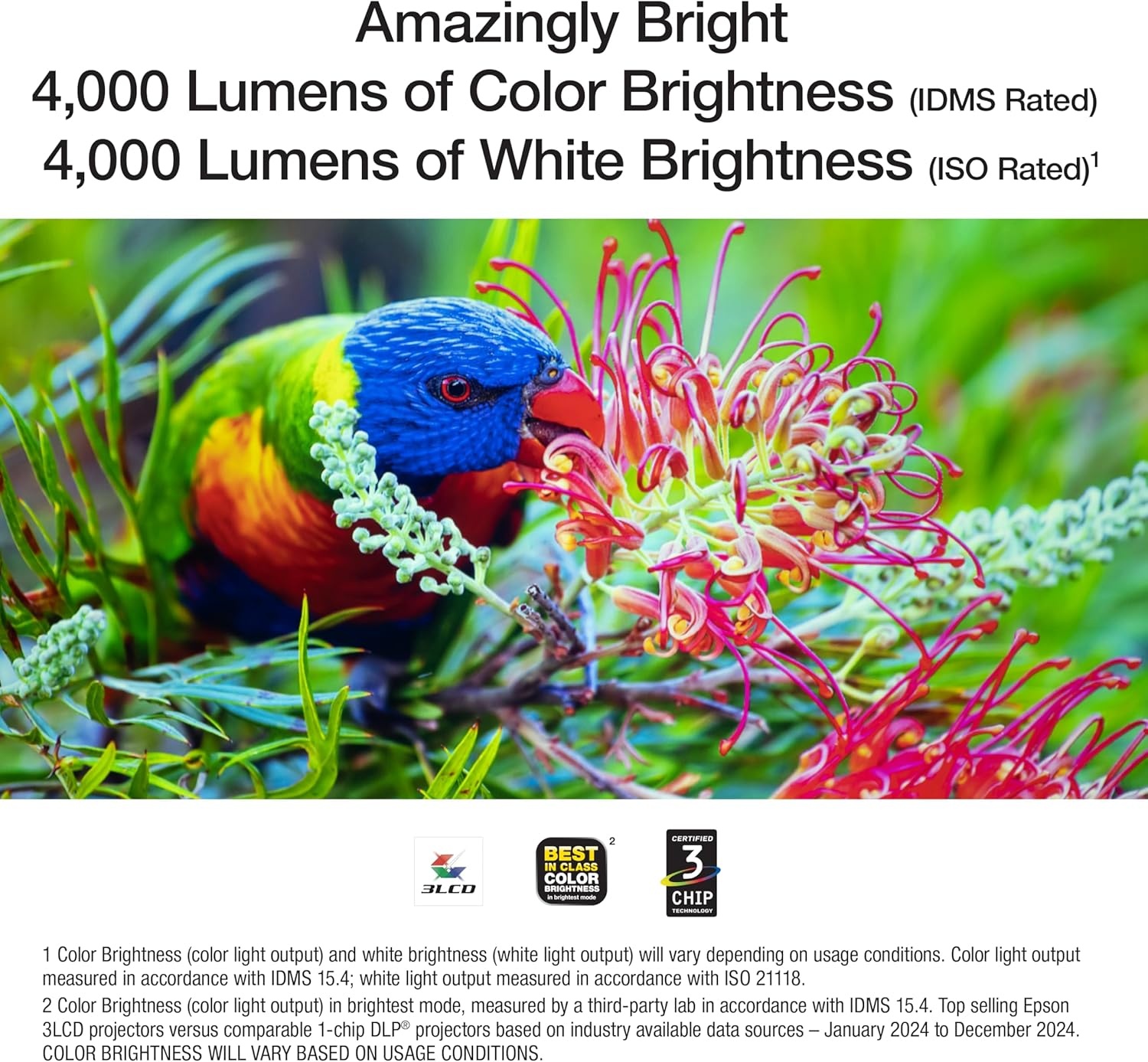 image:imageEpson Home Cinema 980 3Chip 3LCD 1080p Projector 4000 Lumens Color and White Brightness StreamingGaming Media Room BuiltIn Speaker Auto Picture Skew 160001 Contrast 2 HDMI Ports980
