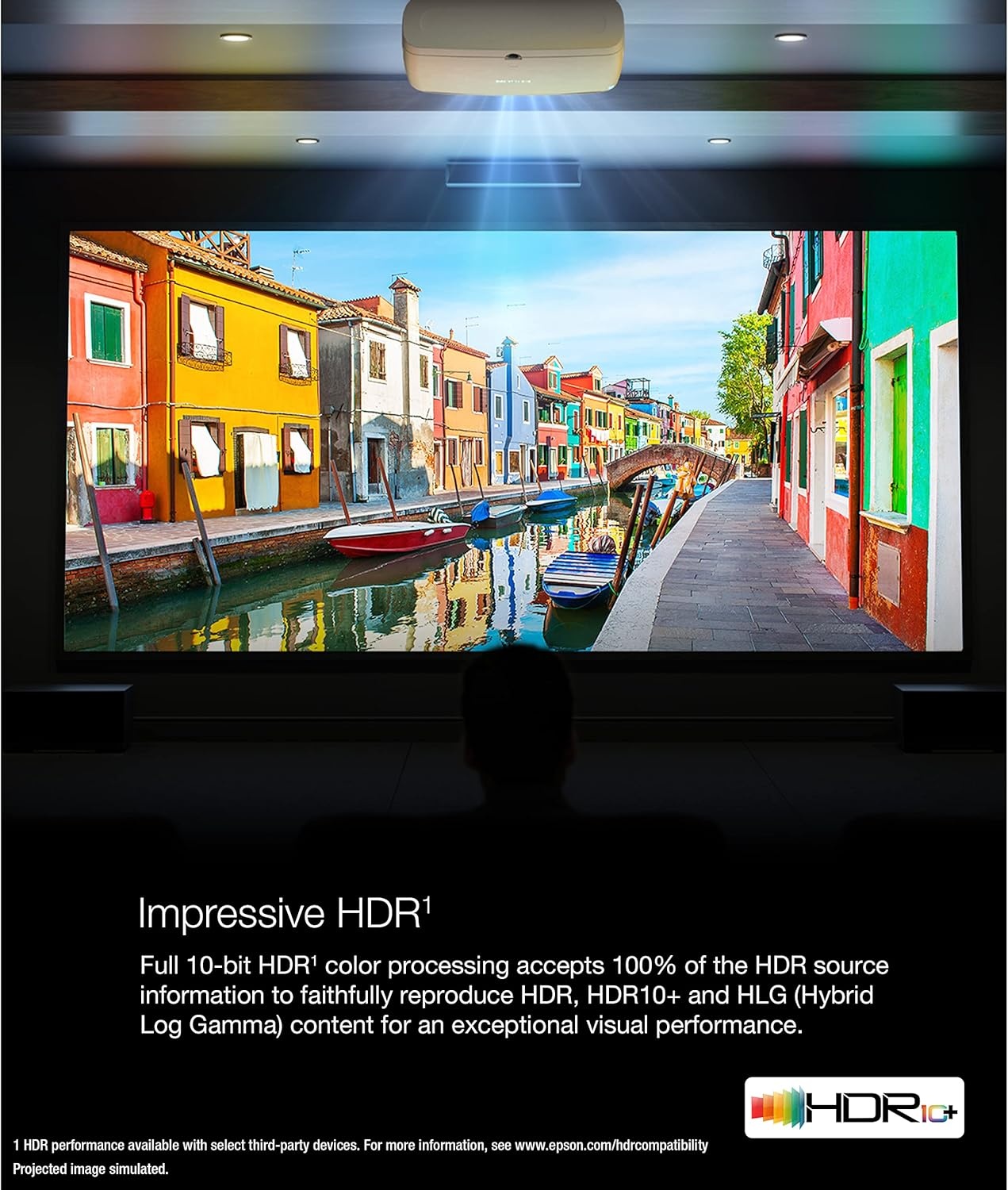 image:imageEpson Home Cinema LS11000 4K PROUHD Laser Projector HDR HDR10 2500 Lumens Color amp White Brightness HDMI 21 Motorized Lens Lens Shift Focus Zoom 3840 x 2160 120 Hz Home Theater Gaming