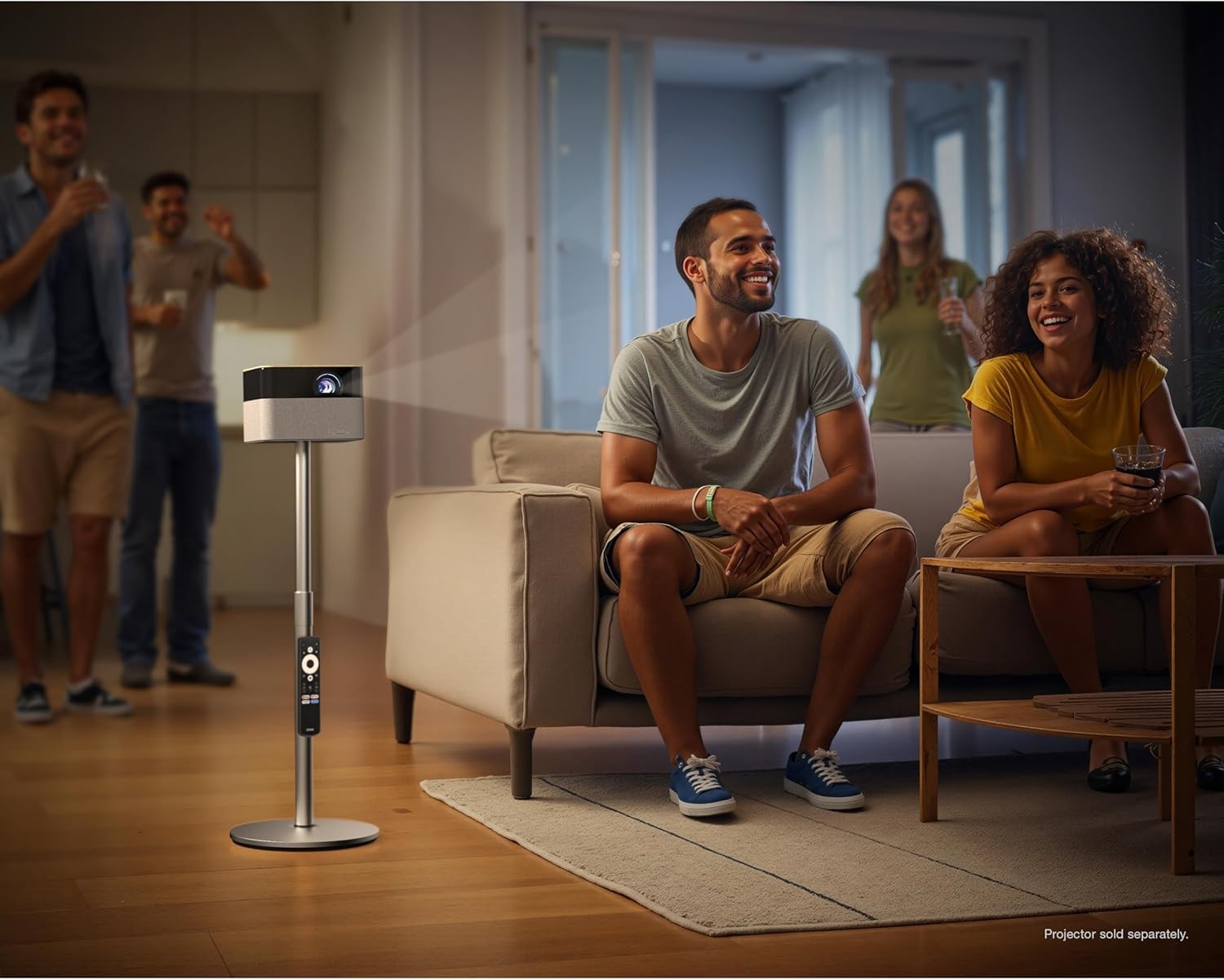 image:imageEpson Lifestudio Flex Adjustable Floor Stand with Remote Control Holder Freestanding Tilt and Swivel Height and Angle Adjustment Conceal Cable Portable