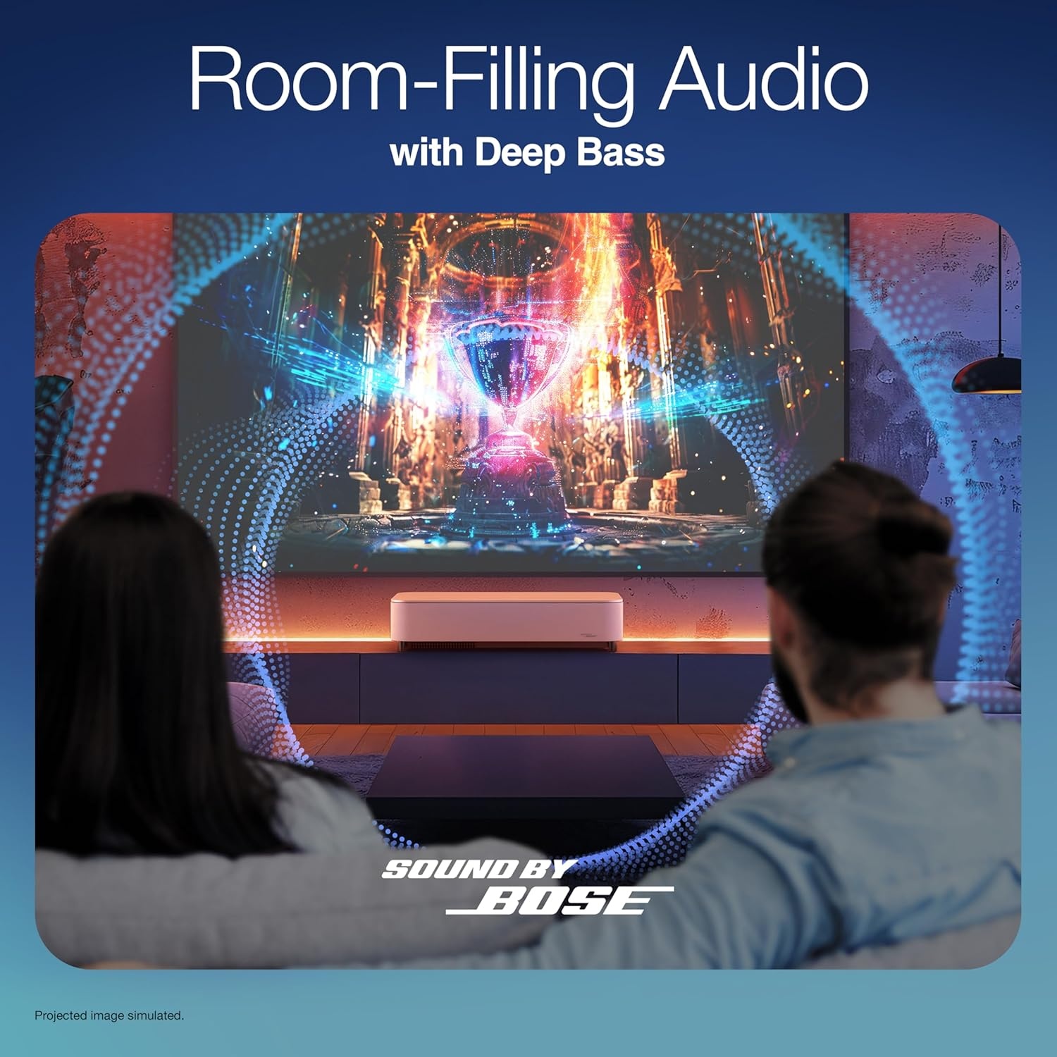 image:imageEpson Lifestudio Grand Plus Ultra Short Throw Laser Projector 4000 Lumens of Color and White Brightness 4K Display Technology Sound by Bose and BuiltIn Google TV 3Chip 3LCD Technology WhiteWhite