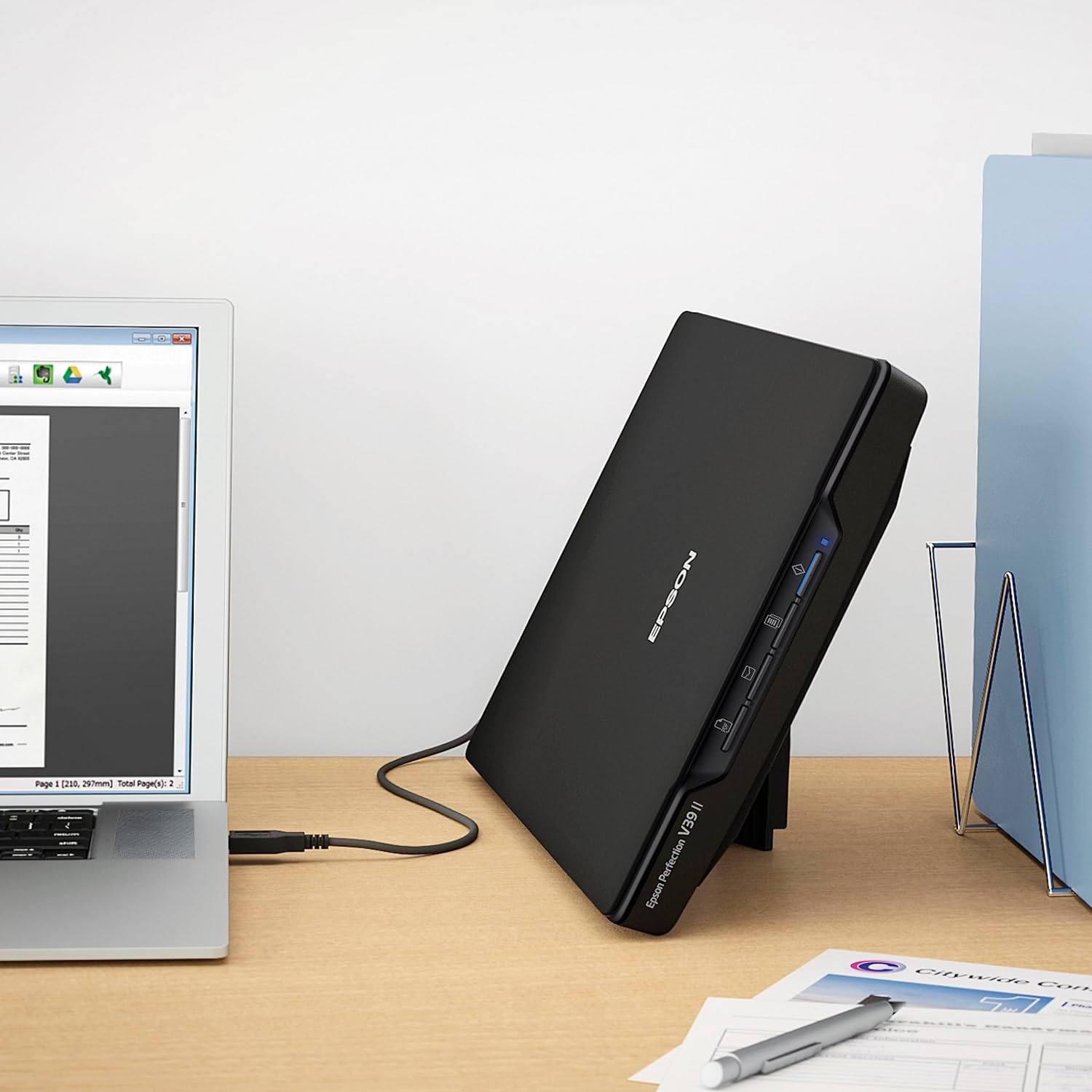image:imageEpson Perfection V39 II Color Photo and Document Flatbed Scanner with 4800 dpi Optical Resolution Scan to Cloud USB Power and HighRise Removable LidPerfection V39 II