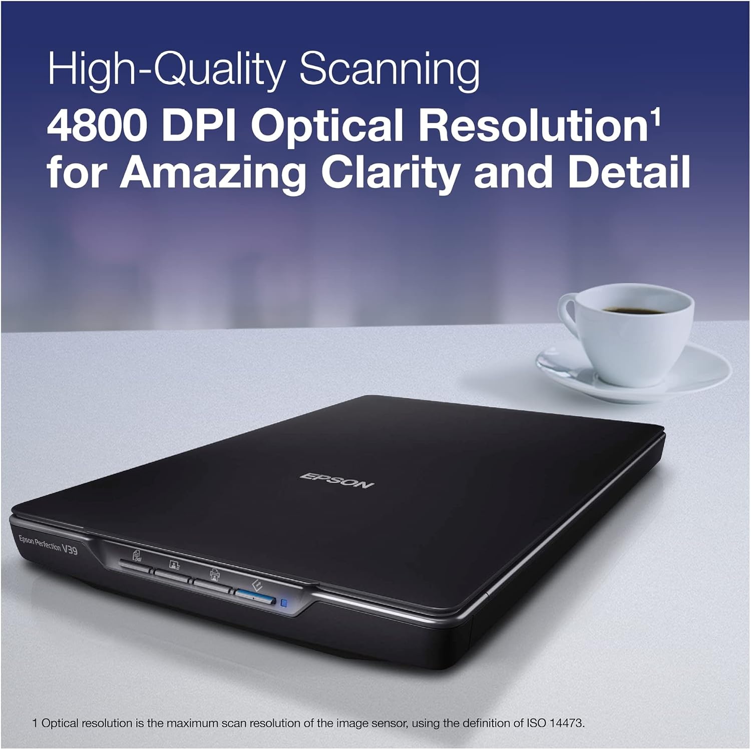 image:imageEpson Perfection V39 II Color Photo and Document Flatbed Scanner with 4800 dpi Optical Resolution Scan to Cloud USB Power and HighRise Removable LidPerfection V39