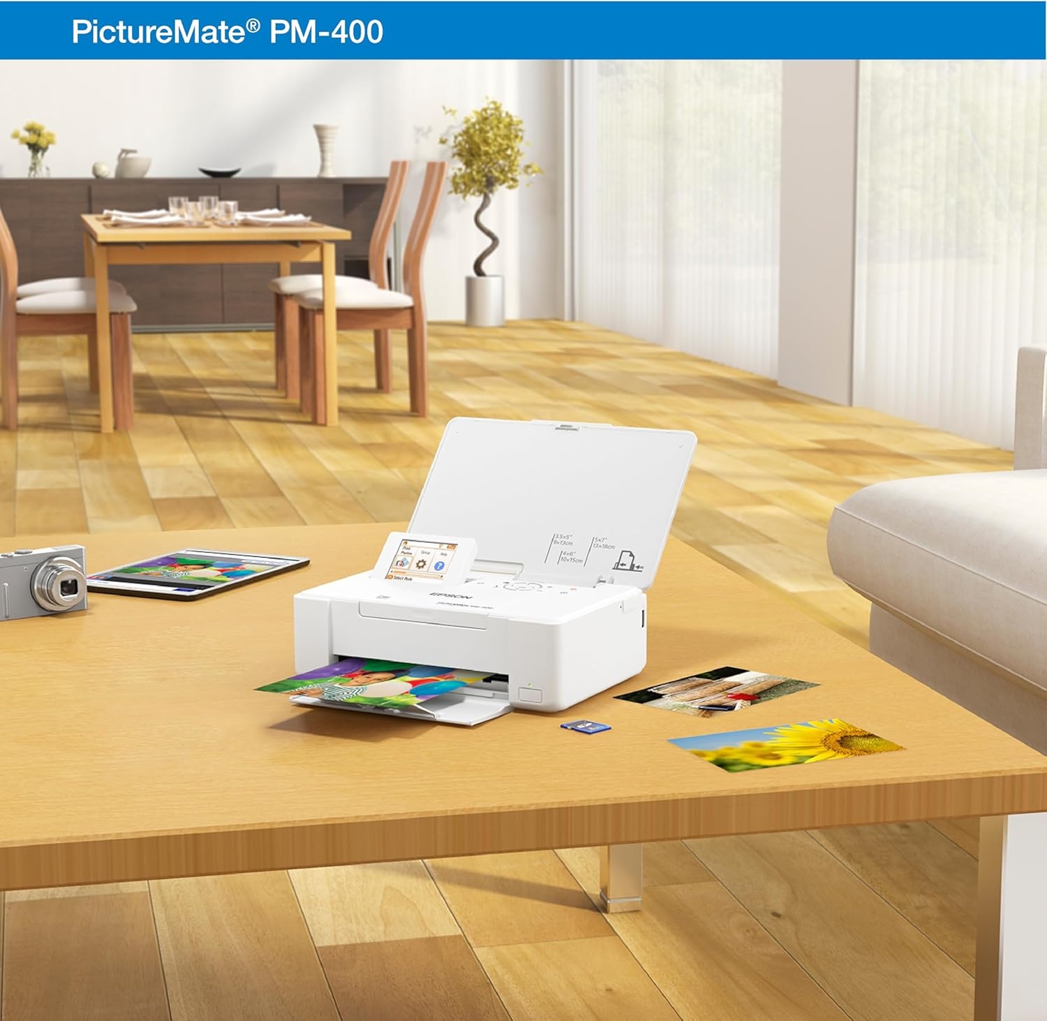 image:imageEpson PictureMate PM400 Wireless Compact Color Photo Printer white