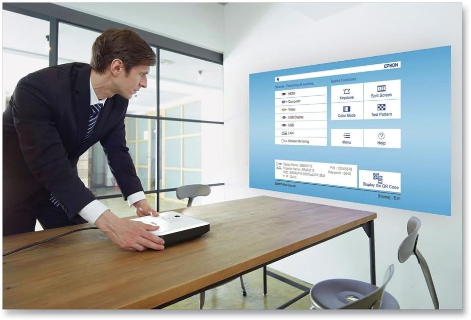image:imageEpson PowerLite 1781W WXGA 3200 Lumens Equal Color and White brightness Wireless 3LCD Portable Projector BlackPowerLite 1795F
