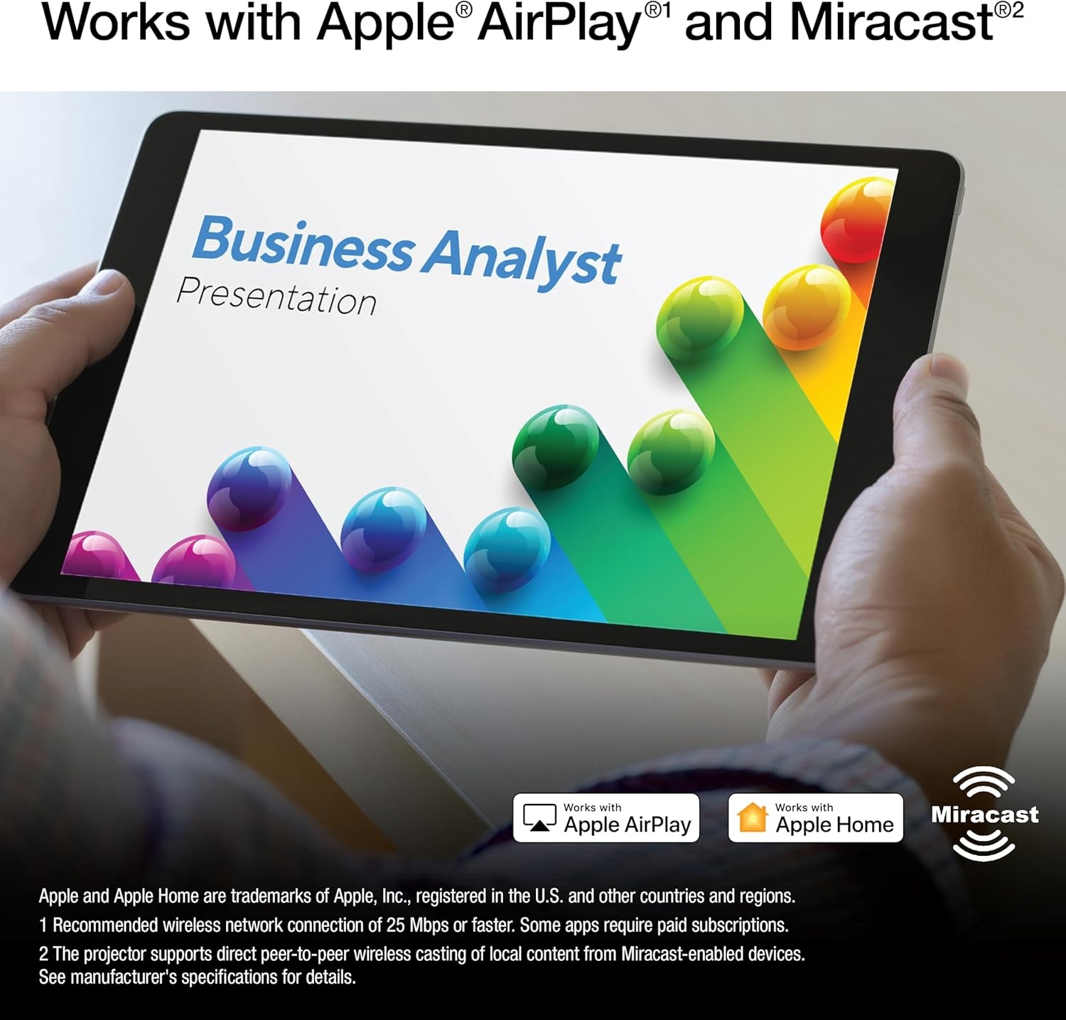 image:imageEpson Pro EX9270 Wireless 1080p 3LCD Projector 4100 Lumens Color and White Brightness Apple AirPlay Miracast Stream from Phone or Laptop 2 HDMI Ports 16x Optical Zoom BuiltIn SpeakerNew Model