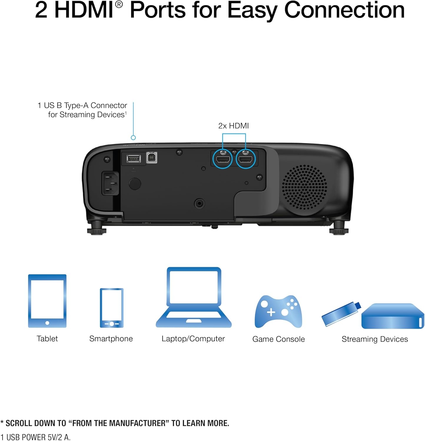 image:imageEpson Pro EX9270 Wireless 1080p 3LCD Projector 4100 Lumens Color and White Brightness Apple AirPlay Miracast Stream from Phone or Laptop 2 HDMI Ports 16x Optical Zoom BuiltIn SpeakerNew Model