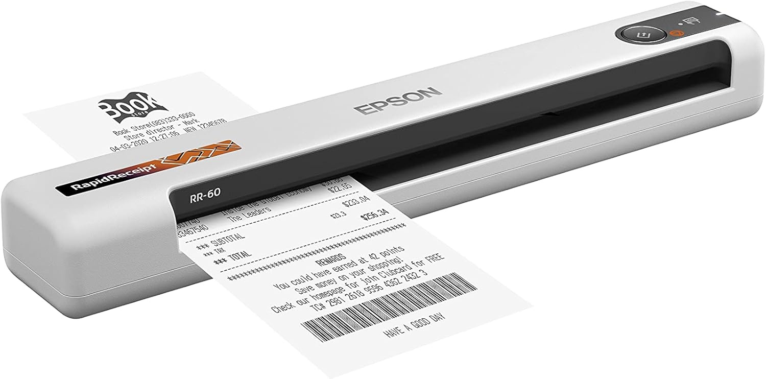 image:imageEpson RapidReceipt RR60 Mobile Tax Receipt and Color Document Scanner with Complimentary Data Management Software for PC amp Mac