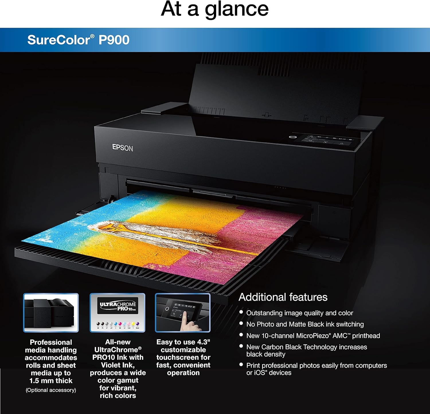 image:imageEpson SureColor P700 13Inch PrinterBlackSureColor P900 Renewed