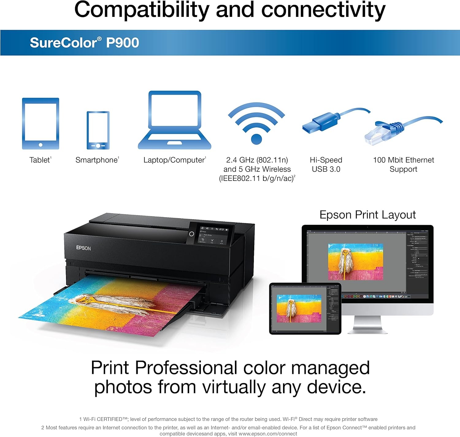 image:imageEpson SureColor P700 13Inch PrinterBlackSureColor P900 Renewed