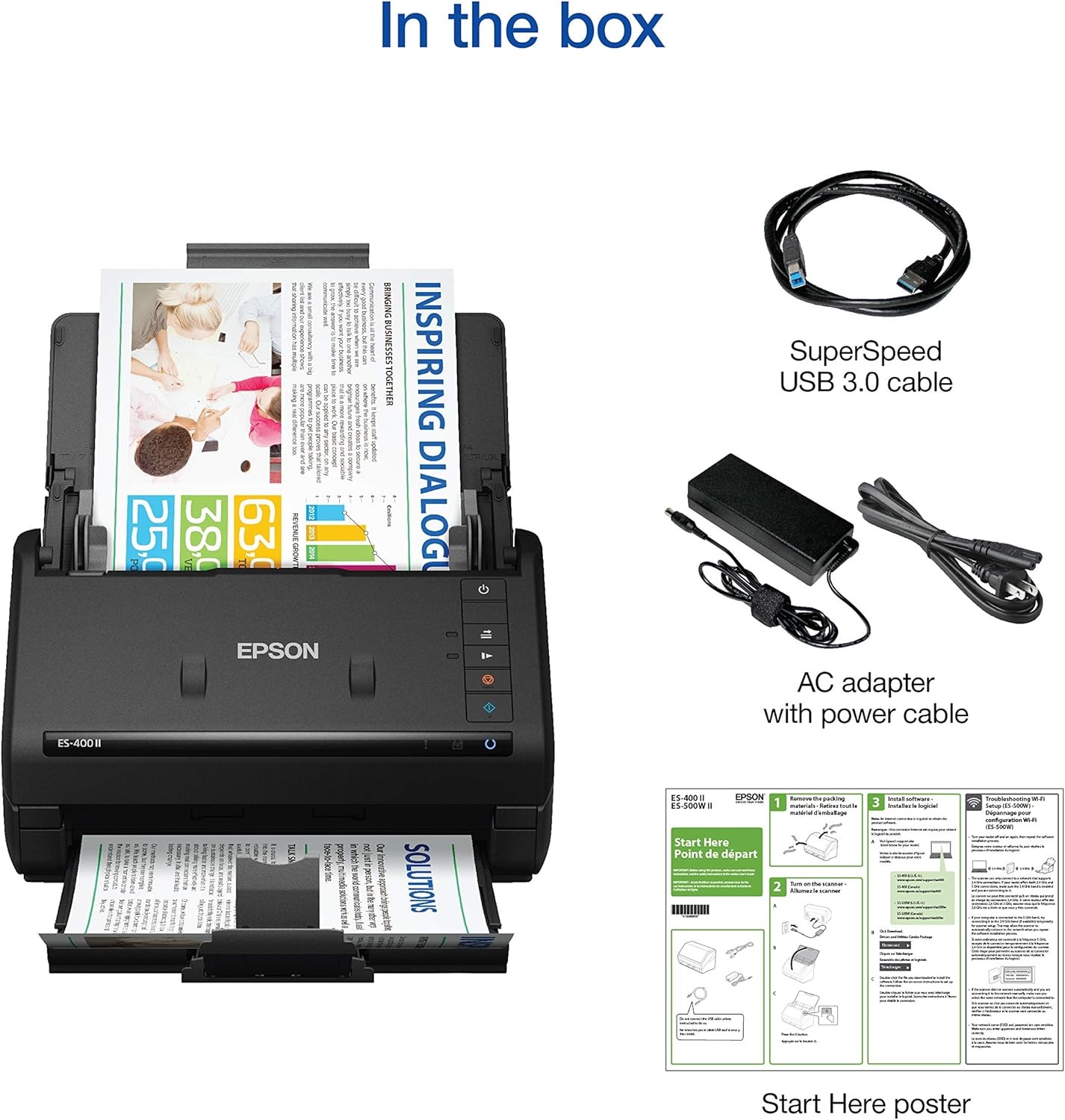 image:imageEpson Workforce ES400 II Color Duplex Desktop Document Scanner for PC and Mac with Auto Doc Feeder ADF Image Adjustment Tools