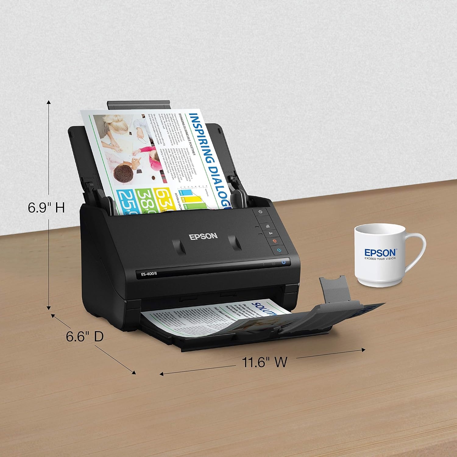 image:imageEpson Workforce ES400 II Color Duplex Desktop Document Scanner for PC and Mac with Auto Doc Feeder ADF Image Adjustment Tools