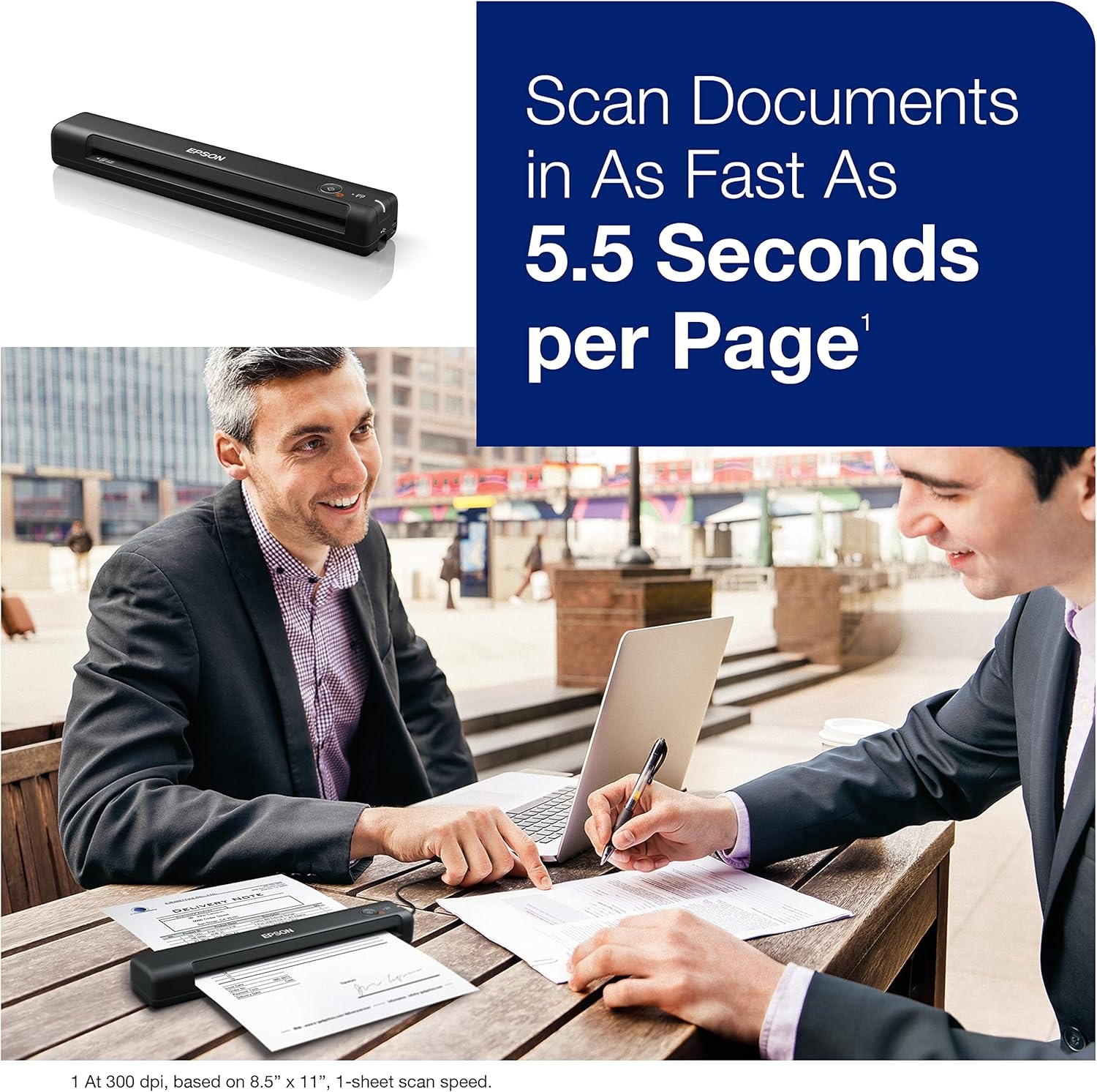 image:imageEpson Workforce ES50 Portable SheetFed Document Scanner for PC and MacScanner