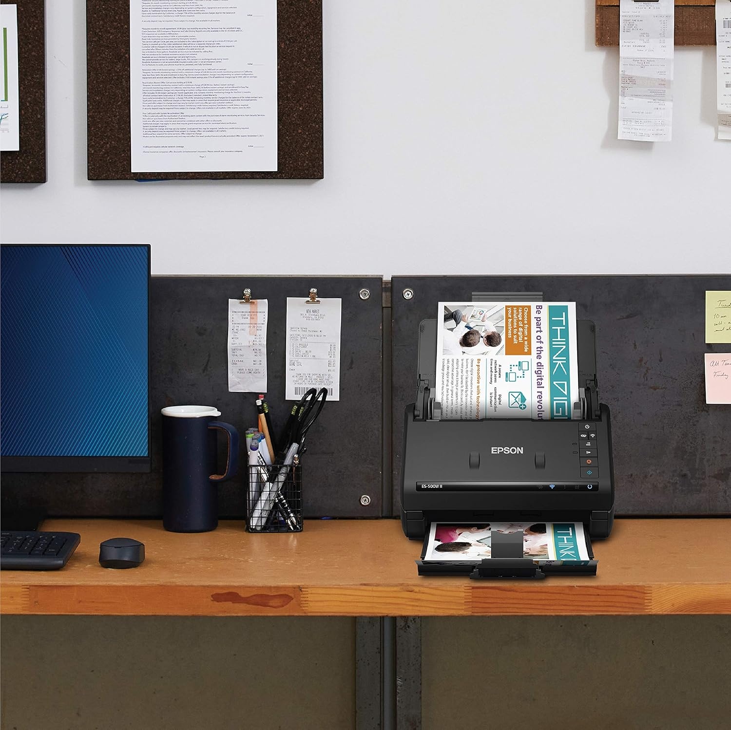 image:imageEpson Workforce ES500W II Wireless Color Duplex Desktop Document Scanner for PCand Mac with Auto Feeder ADF Scan from Smartphone or TabletES500W II New