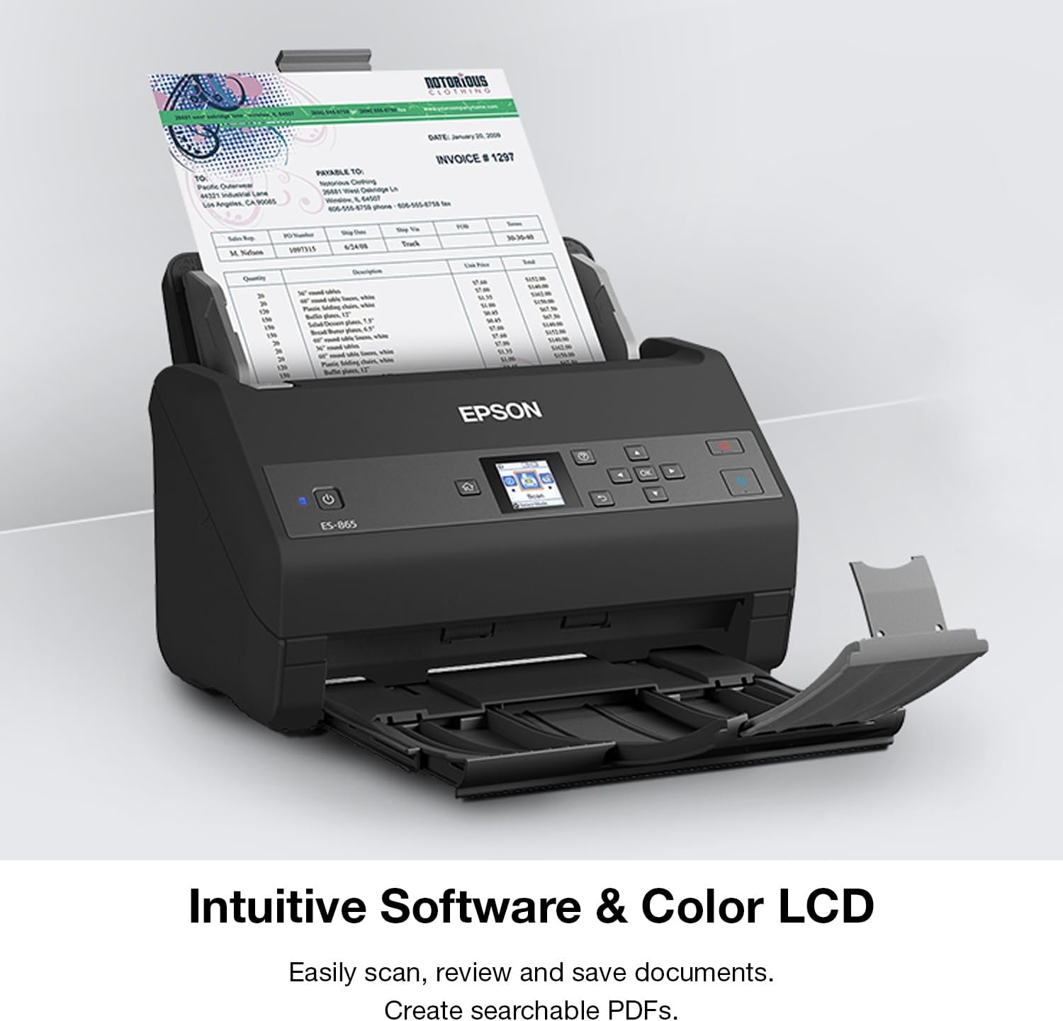 image:imageEpson Workforce ES865 High Speed Color Duplex Document Scanner with Twain DriverES865 New