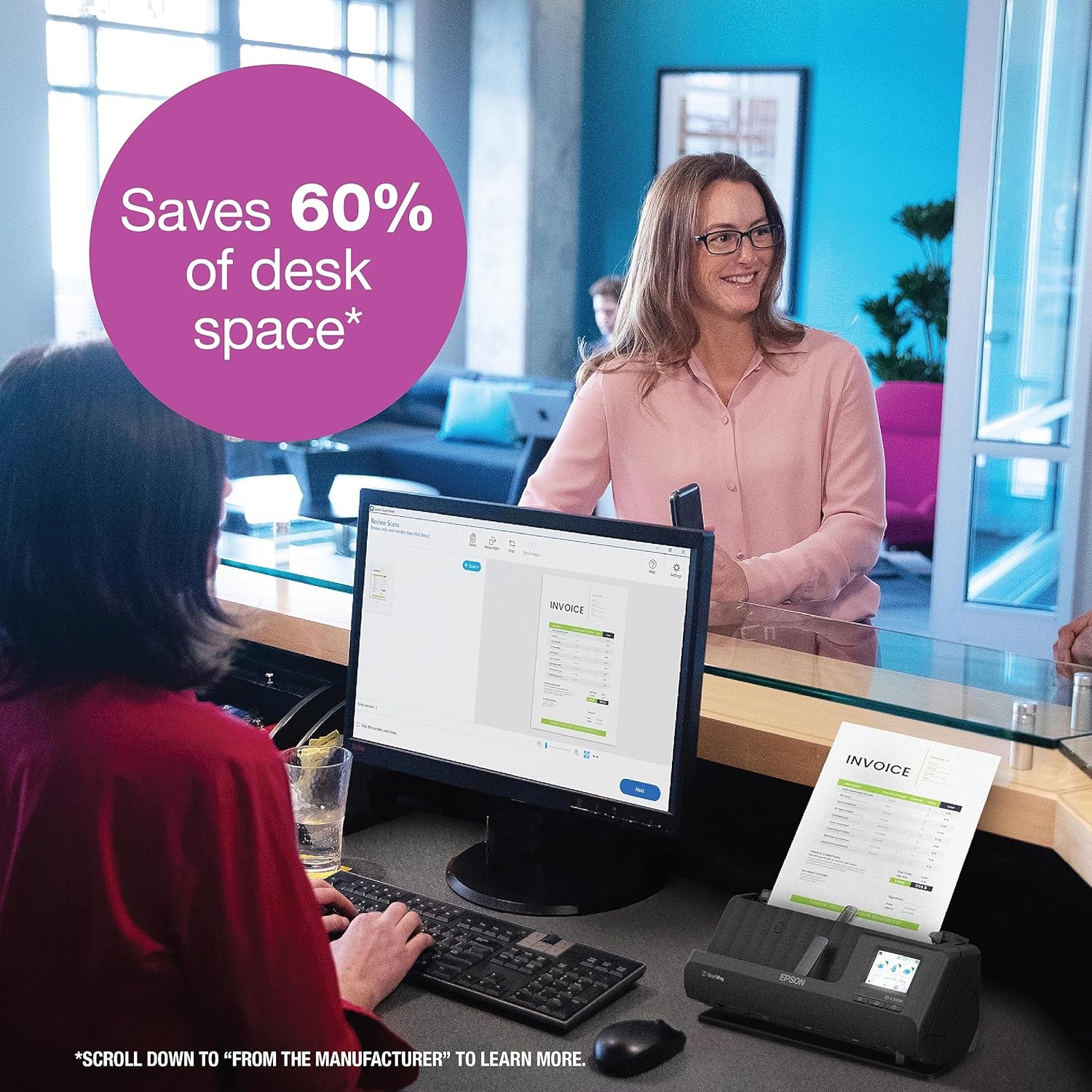 image:imageEpson Workforce ESC380W Wireless Compact Desktop Document Scanner with 2Sided Scanning and Auto Document Feeder ADF for PC and Mac