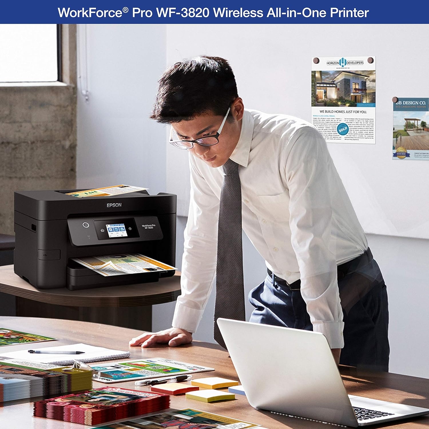 image:imageEpson Workforce Pro WF3820 Wireless AllinOne Printer Auto 2Sided Printing 35Page ADF 250sheet Paper Tray and 27 Color Touchscreen Works with AlexaWF3820