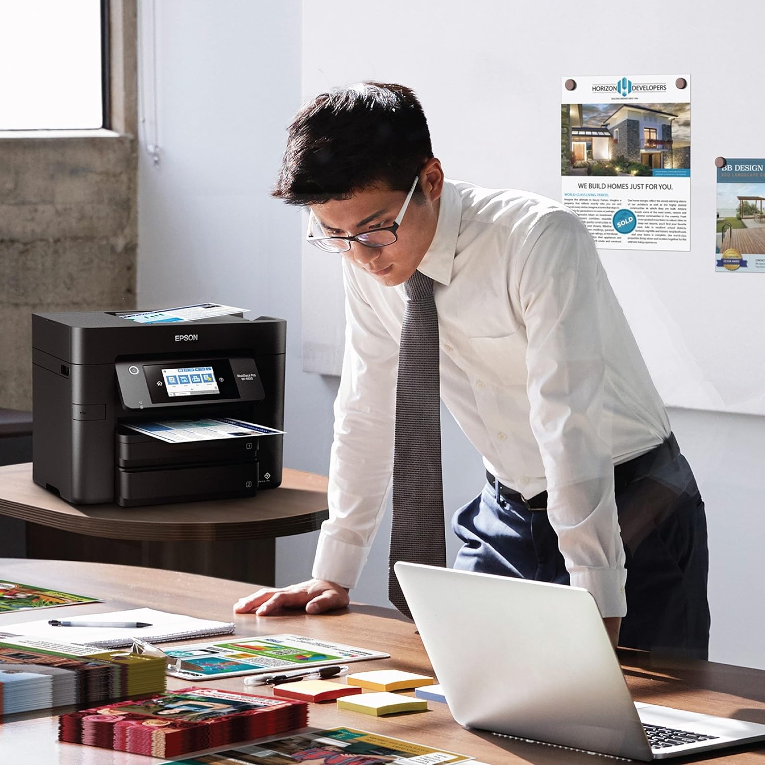 image:imageEpson Workforce Pro WF4830 Wireless AllinOne Printer Auto 2Sided Print Copy ScanFax 50Page ADF 500sheet Paper Capacity and 43 Color Touchscreen Works with Alexa BlackWF4830