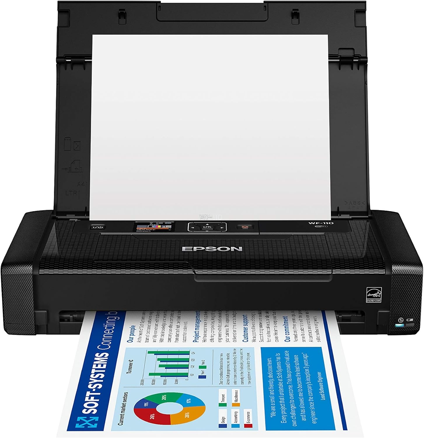 image:imageEpson Workforce WF110 Wireless Color Mobile PrinterWhite SmallBlackPrinter WF110