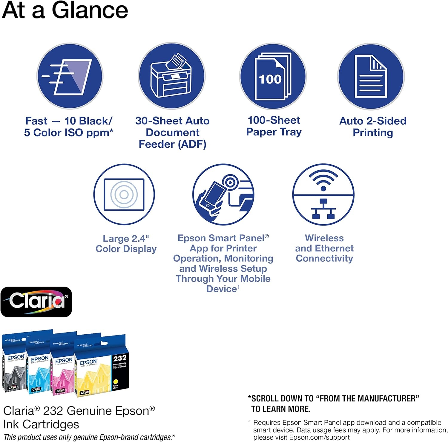 image:imageEpson Workforce WF2950 Wireless AllinOne Printer with Scan Copy Fax Auto Document Feeder Automatic 2Sided Printing and 24 Color DisplayPrinter
