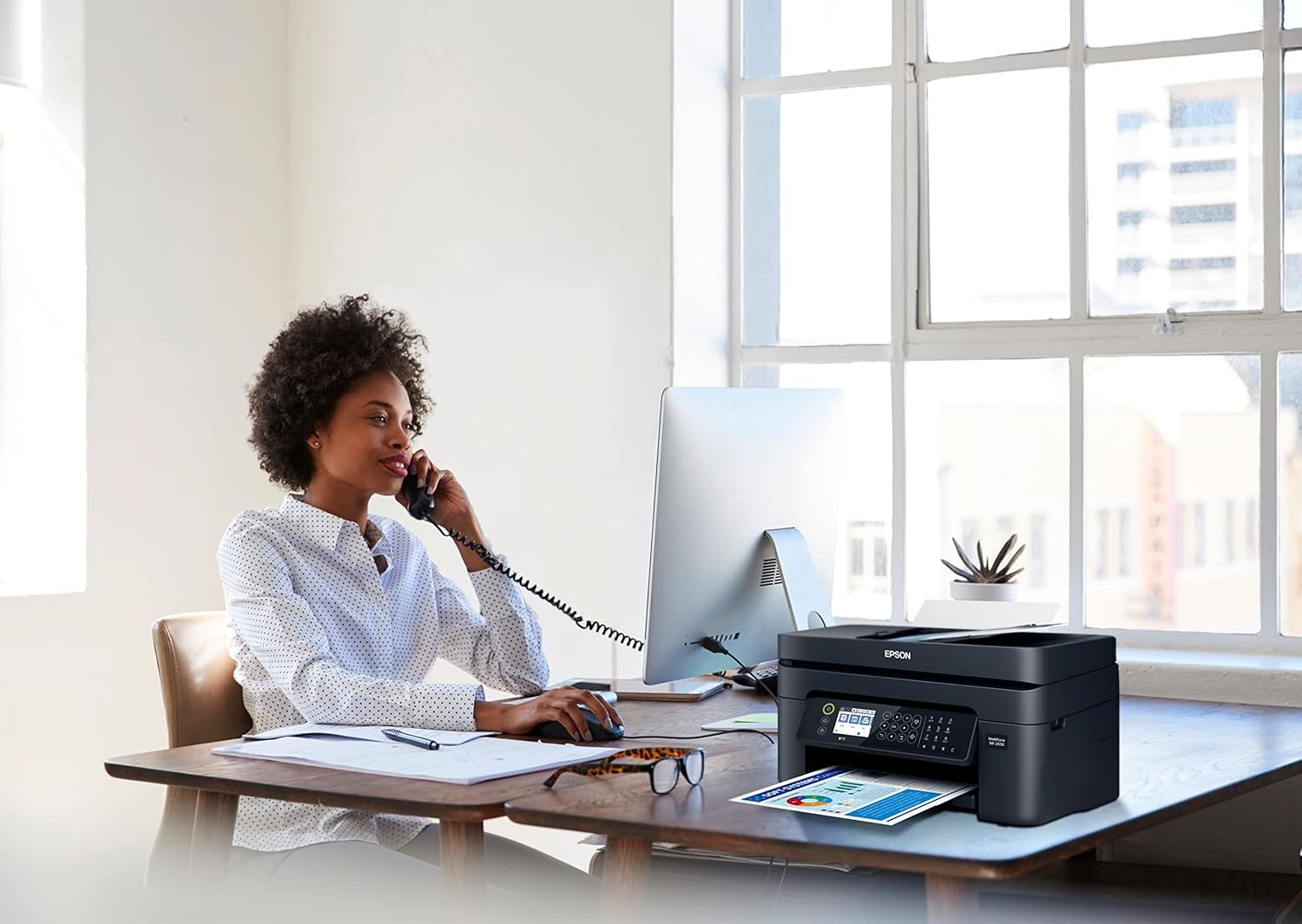 image:imageEpson Workforce WF2950 Wireless AllinOne Printer with Scan Copy Fax Auto Document Feeder Automatic 2Sided Printing and 24 Color DisplayPrinter