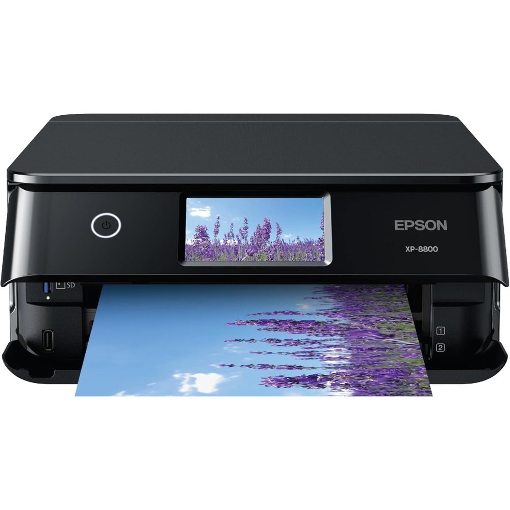 image:imageEpson Expression Photo XP8800 Wireless Printer with 6Color Claria Ink System Borderless Prints up to 85 x 11 Fast Printing 43 Color Touchscreen Builtin Scanner and Copier