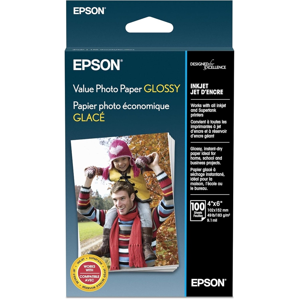 image:imageEpson Value Photo Paper Glossy 4x6 100 Sheets S400034