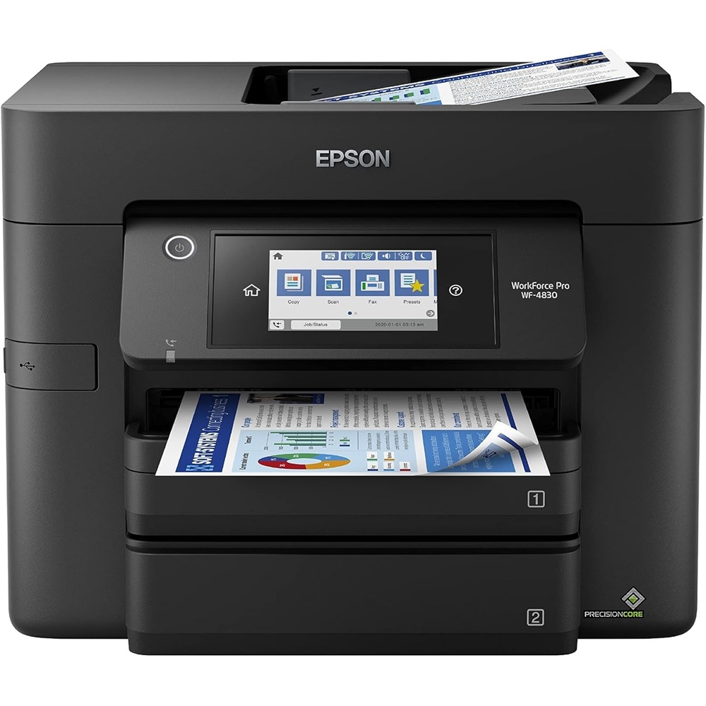 image:imageEpson Workforce Pro WF4830 Wireless AllinOne Printer Auto 2Sided Print Copy ScanFax 50Page ADF 500sheet Paper Capacity and 43 Color Touchscreen Works with Alexa BlackWF4830