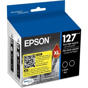 image:imageEPSON 127 DURABrite Ultra Ink Black Dual Cartridge Pack For NX530 625 WF3520 3530 3540 545 60 630 633 635 645 7010 7510 7520 840 845Dual pack