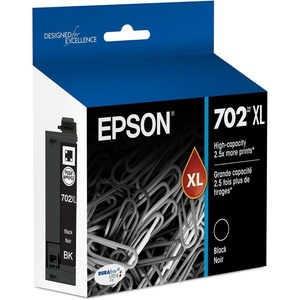 image:imageEPSON 702 DURABrite Ultra Ink High Capacity Yellow Cartridge T702XL420 Works with WorkForce WF3720 3730 3733Black