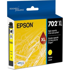 image:imageEPSON 702 DURABrite Ultra Ink High Capacity Yellow Cartridge T702XL420 Works with WorkForce WF3720 3730 3733Yellow