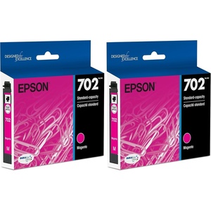 image:imageEPSON 702 DURABrite Ultra Ink Standard Capacity Magenta Cartridge T702320S Works with WorkForce Pro WF3720 3730 3733 Pack of 11 Count Pack of 2