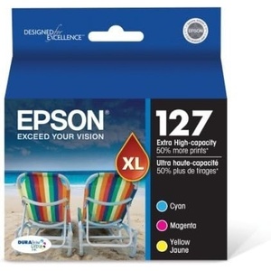 image:imageEpson 127 DURABrite Ultra Ink Color Combo Pack for NX530 625 WF3520 3530 3540 545 60 630 633 635 645 7010 7510 7520 840 845FrustrationFree Packaging