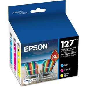 image:imageEpson 127 DURABrite Ultra Ink Color Combo Pack for NX530 625 WF3520 3530 3540 545 60 630 633 635 645 7010 7510 7520 840 845Standard Packaging