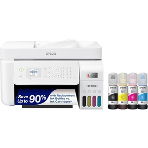 image:imageEpson EcoTank ET4800 Wireless AllinOne CartridgeFree Supertank Printer with Scanner Copier Fax ADF and Ethernet  Idealfor Your Home Office WhiteWhite