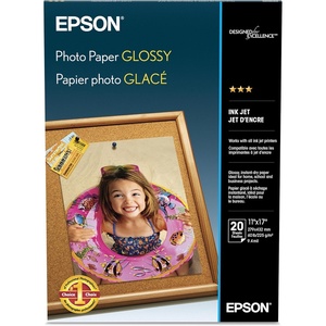 image:imageEpson Glossy Photo Paper 52 lbs 11 x 17 Pack of 20 Sheets S041156 WhiteWhite
