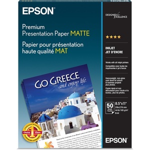 image:imageEpson Heavyweight 85x11 Matte Paper 50 Sheets S04125750 Count Pack of 1