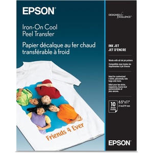image:imageEpson Ironon Cool Peel Transfer 85x11 Inches 10 Sheets S041153White
