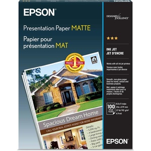 image:imageEpson Matte Presentation Paper  27 lbs 812 x 11 Pack of 100 Sheets S041062 White